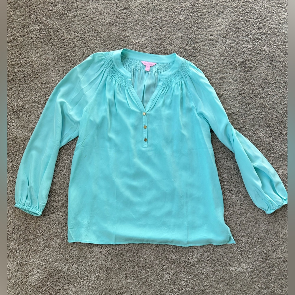 Lilly Pulitzer aquamarine blouse size medium